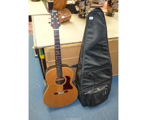 A Hohner, George Gruhn design, D2, Dreadnought guitar, having solid spruce top, rosewood back and sides and with granite tote