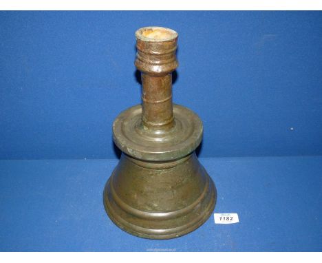 A good Khorassan bronze candlestick, 12th c. apparently in excellent original condition with pleasing natural patination. 11 