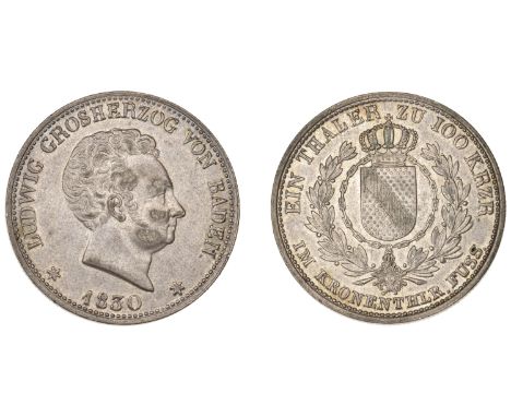 Germany, BADEN, Ludwig I, Thaler, 1830 (Dav. 518; KM. 193). About extremely fine £150-£180