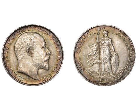 Edward VII (1901-1910), Florin, 1903 (ESC 3579; S 3981). Light surface marks, otherwise extremely fine or a little better, to
