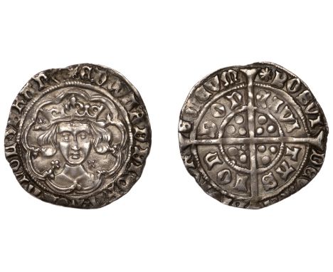 Edward IV (First reign, 1461-1470), Light coinage, Groat, London, mm. sun, additional pellet (?) on inner circle of third qua