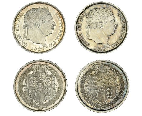 George III (1760-1820), New coinage, Shillings (2), 1819, 1820 (ESC 2152, 2157; S 3790) [2]. Light surface marks, otherwise e