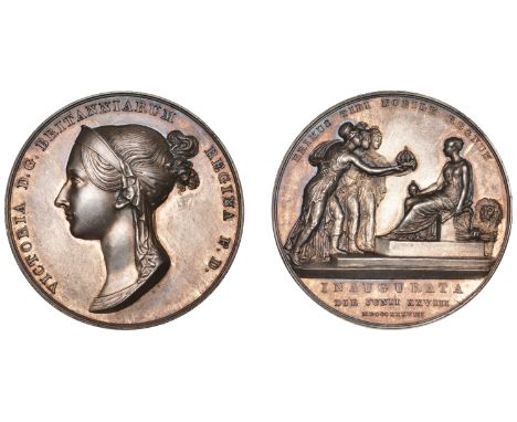 Victoria, Coronation, 1838, a silver medal by B. Pistrucci, bust left, rev. Victoria receiving crown from standing figures, 3