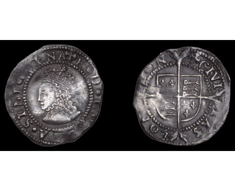 Elizabeth I (1558-1603), Second issue, Penny, mm. cross-crosslet, bust 1H, beaded inner circles, large shield, 0.43g/9h (N 19