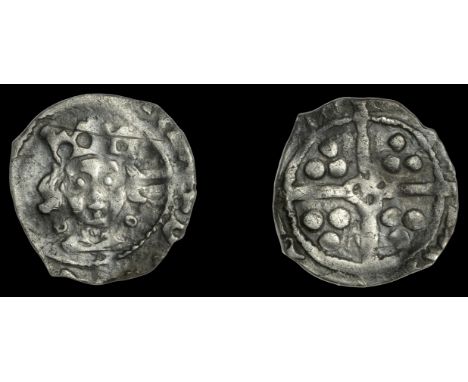 Ireland, Richard III, Cross and Pellets coinage, Penny, Dublin, mm. obscured, annulets by neck, rev. quatrefoil in centre, re