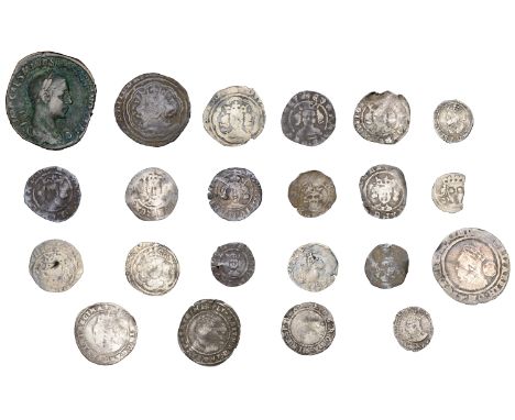 Edward III to Charles I, miscellaneous silver coins (21), various denominations, mostly London; together with a Sestertius of