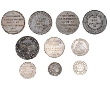 19th Century Tokens, DORSET, Poole, William Best, Sixpence, 1812, 2.35g/6h (D 10), James Ferris, Shilling, 1811, 3.63g/12h (D