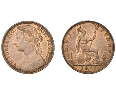 Victoria (1837-1901), Penny, 1875h, dies Lk (F 85; BMC 1705; S 3955). Light surface marks, otherwise extremely fine, some ori