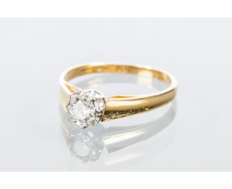 DIAMOND SOLITAIRE RING
set with a single brilliant cut diamond of approximately 0.23 carats, hallmarked eighteen carat gold, 