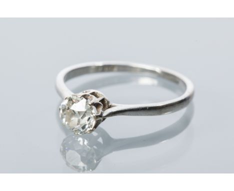 DIAMOND SOLITAIRE RING
the old brilliant cut diamond approximately 0.55 carats, in eighteen carat white gold, size K