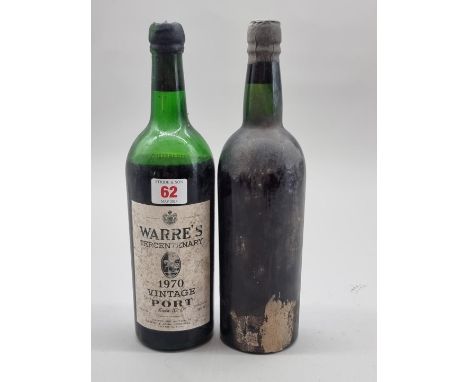 A bottle of Warre's 1970 Vintage Port, (low shoulder level); together with another old bottle of Port, (no label). (2) 