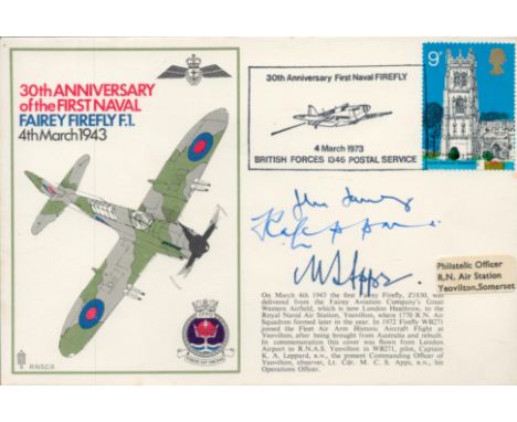 30th Anniversary of the First Naval Fairey Firefly F.1, 4th March 1943. Signed by the Firefly Pilot Capt K A Leppard RN the p