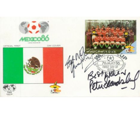 Football. Peter Beardsley and One Other Signed Mexico 86 First Day Cover. 7th May 86 Postmark. Good condition. All autographs