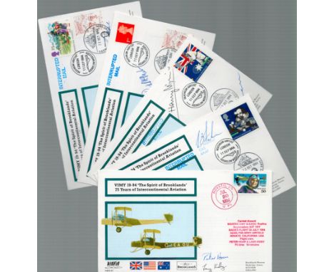 VIMY 19-94 'The Spirit Of Brooklands' Collection of Five Signed First Day Covers. One is Multi Signed. Unsure of Signatures, 