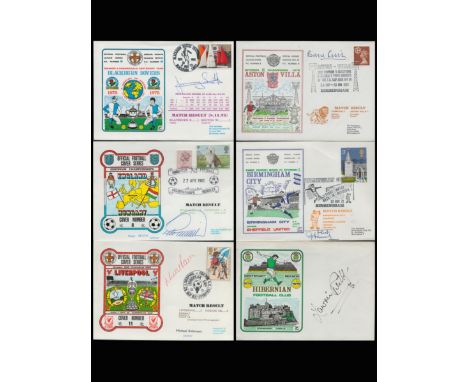 Football Collection of 6 Signed First Day Covers. All Contain Stamps and Postmarks. Signatures include Bruce Rioch, Trevor Fr