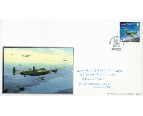 WW2 P/O VT Wilkes DFC Signed Tallboy Raid British Heritage Collection FDC. 16 of 50 Covers Issued. Guernsey Stamp with Guerns