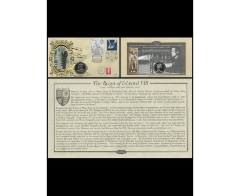 The Reign of King Edward VIII Coin Cover / Medal First Day Cover (Benham Covers) (Different Stamps and Medal) Celebrating The
