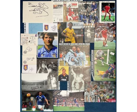 Football. Football Signed Collection of 50 Signed Photos and 8 Signed Other Items From Past to Present. Signatures in this co