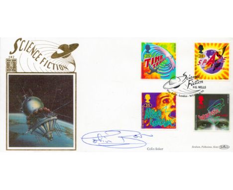 Colin Baker Signed Science Fiction Benhams Silk Cachet First Day Cover. 149 of 500 Covers Issued. Four Science Fiction Stamps