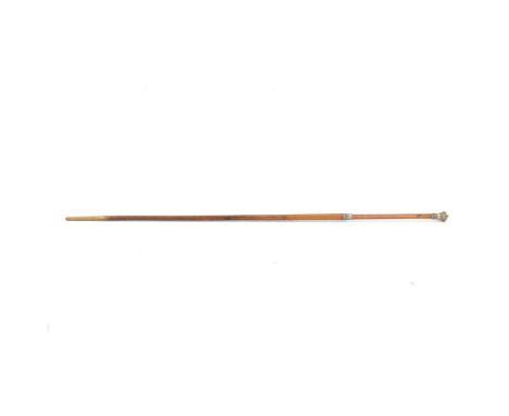 Victorian silver topped staff, the Malacca shaft with silver 'join' with repousse acanthus decoration, and silver handle with
