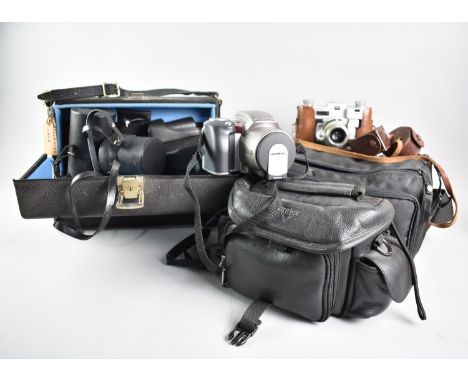 A Collection of Various Photographic Items to include Vintage Leathers Cased Kodak 35 Camera, Pentax Espio 90MC Camera, Olymp