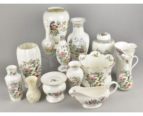 A Collection of Ceramics to Comprise Eight Pieces of Aynsley Pembroke to Include Vases, Jugs etc, Coalport Ming Rose Vase, Ay