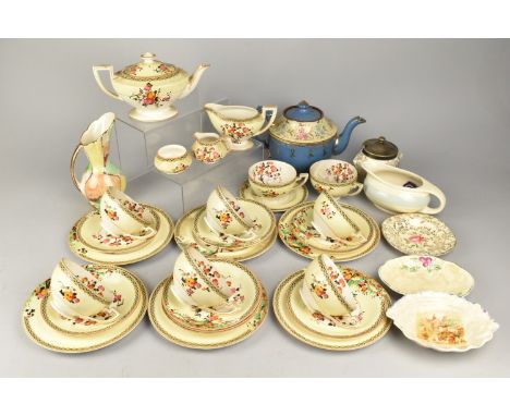 An Art Deco Crown Ducal Tea Set Together with Various Other Ceramics to Include Glazed Terracotta Teapot, Jug etc
