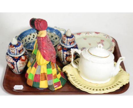 A Royal Doulton 'The Parsons Daughter', an 18th century Newhall style teapot stand etc