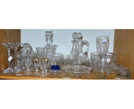 A shelf of cut glassware 