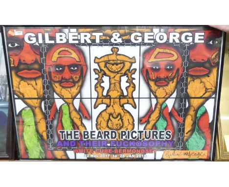 A Gilbert &amp; George gallery poster print for their exhibition at the White Cube, Bermondsey, November 2017-January 2018, 6