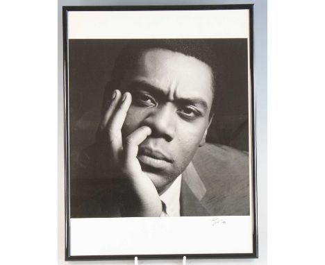Trevor Leighton, (b.1957), a pair of black and white photographic portrait prints of British actor, comedian, singer, televis