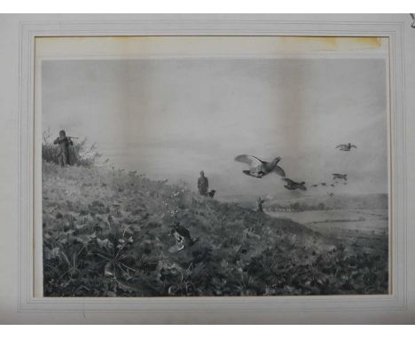 Archibald Thorburn (1860-1935) - monochrome print, unframed, 40 x 55cm 