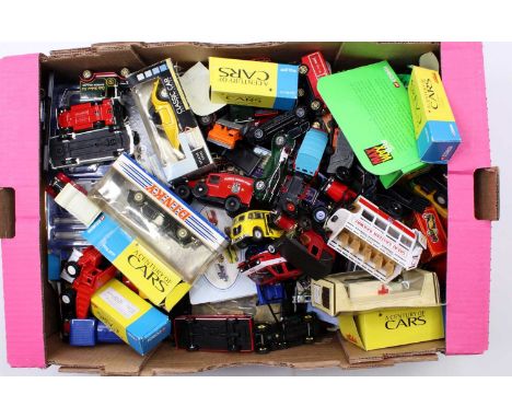 A tray containing a quantity of mixed play-worn diecast to include a Matchbox Dinky Citroen 15CV, various Solido Cars of the 