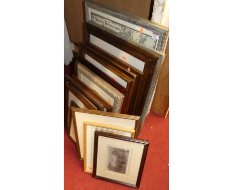 Assorted pictures and prints to include portrait and topographical engravings 