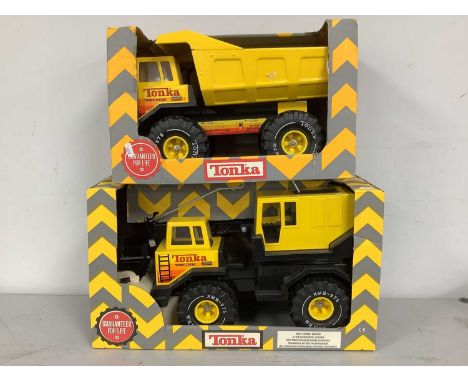 Two Tonka Pressed Steel Trucks. Both appear unused and in original packaging.