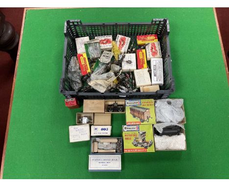 A large quantity of 12 volt dc motors including two boxed Romford motor bogies; two boxed Kitmaster motorising kits; a Bec-Ki