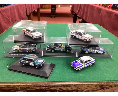 Seven 1:43rd Scale Diecast Model Rally, Touring and GT Cars by Trofeu, Minichamps, Lledo and other to include Trofeu #1025 Fo