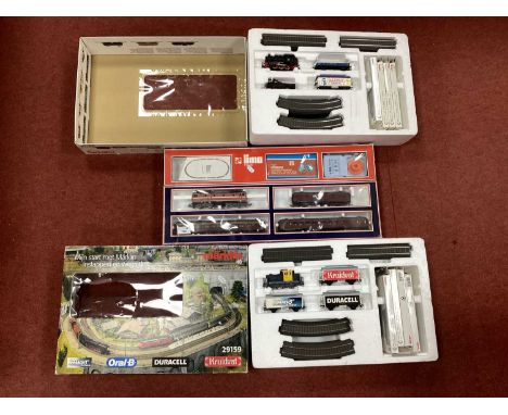 Three 'HO' Gauge Boxed Train Sets for Spares or Repair, comprising a Lima Ref 2172S-4 with Bo-Bo twin pantograph locomotive, 