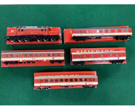 A Kleinbahn 'HO' Gauge "Crocodile" 0-6-6-0 Bogie Twin Pantograph EU Outline Electric Locomotive. 'OBB' orange livery, R/No 10