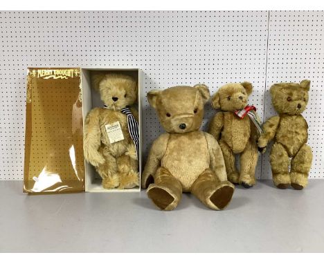 Four Teddy Bears. Including A Boxed Merrythought Yes/No Jointed Mohair Teddy Bear Designed By Oliver Holmes Limited Edition N