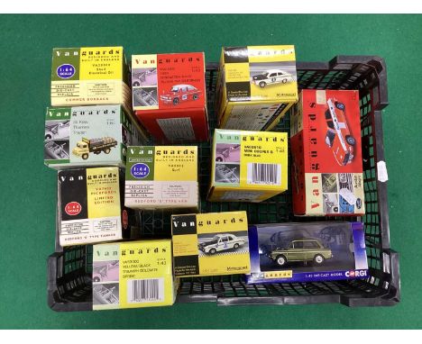 Eleven 1:43 / 1:64 Scale Diecast Model Vehicles by Lledo, Corgi. All Vanguards Editions to include #VA07306 Lotus Cortina 196