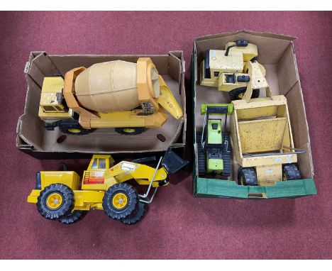 Four Pressed Steel Tonka Toys including Turbo Diesel Front Loader, playworn (Two Boxes).