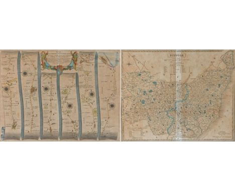 John Ogilby (1600-1676) The Road from London to Yarmouth, together with a Walker map of Suffolk, (2)