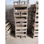 18 x Vintage vegetable boxes with carved wooden handles