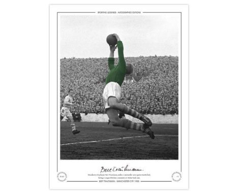 Autographed BERT TRAUTMANN 16 x 12 Limited-Edition : Limited to just 75 Editions, this wonderful image depicts Manchester Cit