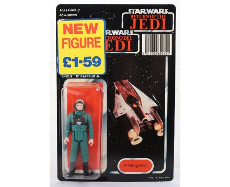Palitoy General Mills Star Wars Tri Logo Return of The Jedi A-Wing Pilot Vintage Original Carded Figure, 3 ¾ inches mint, fac