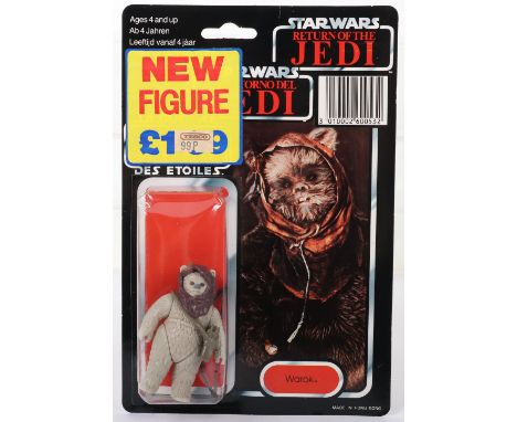 Palitoy General Mills Star Wars Tri Logo Return of The Jedi Warok Vintage Original Carded Figure, 3 ¾ inches mint, factory se