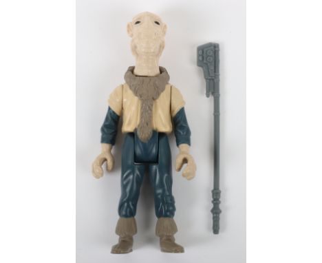 Scarce Vintage Star Wars Power of The Force Last 17 Yak Face loose Action Figure, with Skiff guard battle staff, 3 ¾ inches, 