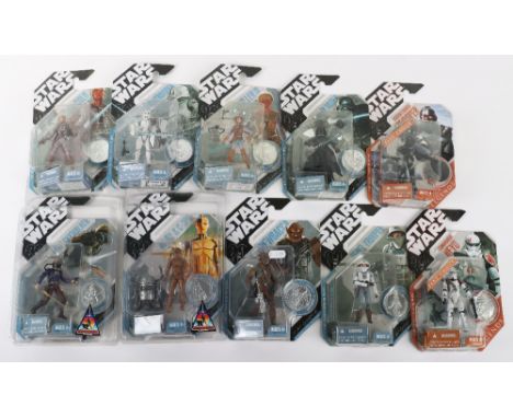 Hasbro Star Wars Concept 30th Anniversary R M Quarrie  Figures with collectors coins, Luke Skywalker,R”-D2 &amp; C-3PO, Storm