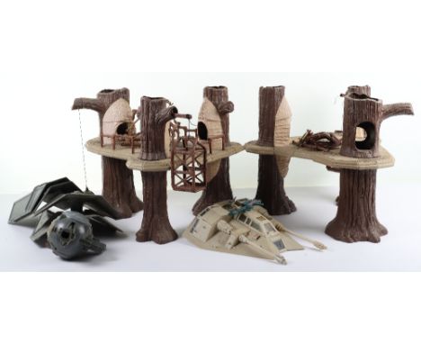 Vintage Star wars loose Ewok Village Playset, one ewok village complete, apart from missing ewok throne and one for spares wi